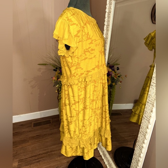 Anthropologie • Playful Floral Ruffle Knit Mini Dress - Picture 11 of 15